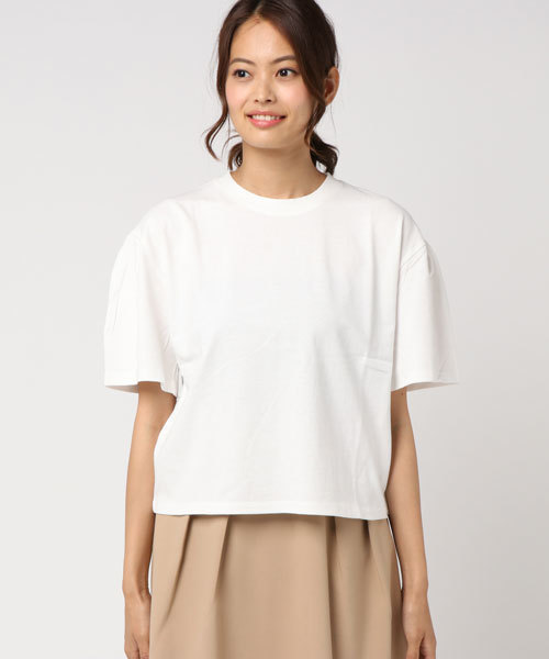 SLY（スライ）の「TUCK SLEEVE BOX T/SH（Tシャツ/カットソー・レディース・トップグレー/イエロー系その他/ブラック/ホワイト・FREE）」の5枚目の写真