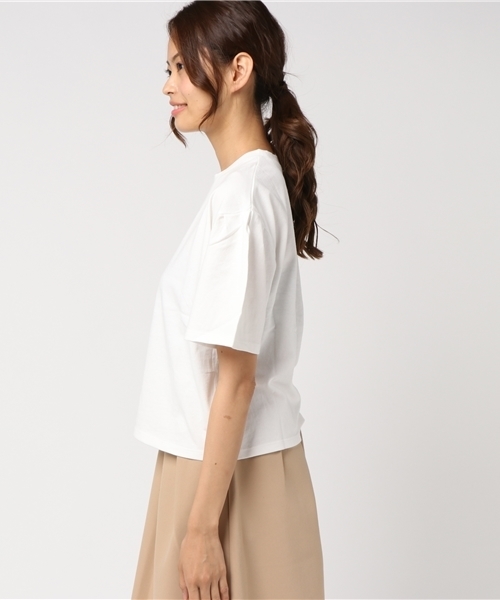 SLY（スライ）の「TUCK SLEEVE BOX T/SH（Tシャツ/カットソー・レディース・トップグレー/イエロー系その他/ブラック/ホワイト・FREE）」の6枚目の写真