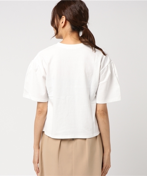 SLY（スライ）の「TUCK SLEEVE BOX T/SH（Tシャツ/カットソー・レディース・トップグレー/イエロー系その他/ブラック/ホワイト・FREE）」の7枚目の写真