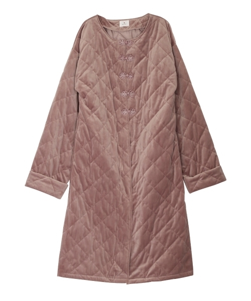 merry jenny（メリージェニー）の「【高橋愛コラボ】ベロアキルティングコート（その他アウター・レディース・グレー/ピンク・FREE）」の5枚目の写真