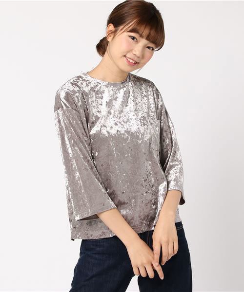 GeeRA(ジーラ)の「ワイドスリーブベロアプルオーバー(Tシャツ/カットソー・レディース・ブラック/ブラウン/サンドグレー・SMALL/MEDIUM/LARGE/X-LARGE)」の11枚目の写真