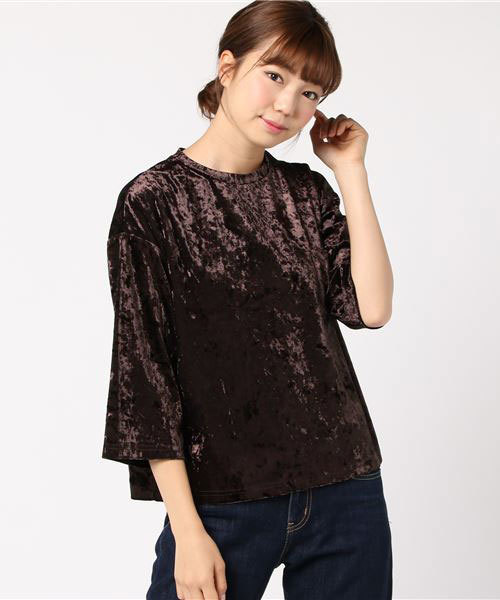 GeeRA(ジーラ)の「ワイドスリーブベロアプルオーバー(Tシャツ/カットソー・レディース・ブラック/ブラウン/サンドグレー・SMALL/MEDIUM/LARGE/X-LARGE)」の10枚目の写真