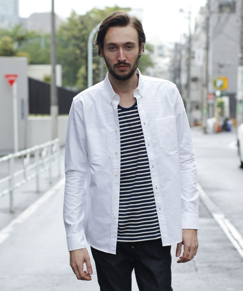 FACTOTUM（ファクトタム）の「【VALLIS】タイプライタードレスシャツ（シャツ/ブラウス・メンズ・ストライプ/ネイビー/ホワイト・44/48/46）」の2枚目の写真