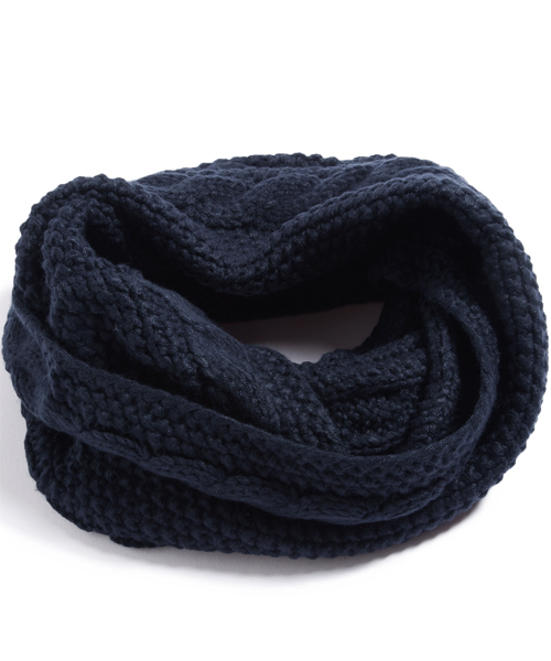 QUEENHEAD（クイーンヘッド）の「細編みニットスヌード（ネックウォーマー/スヌード・レディース・グレー/グリーン/ネイビー/イエロー・FREE）」の15枚目の写真