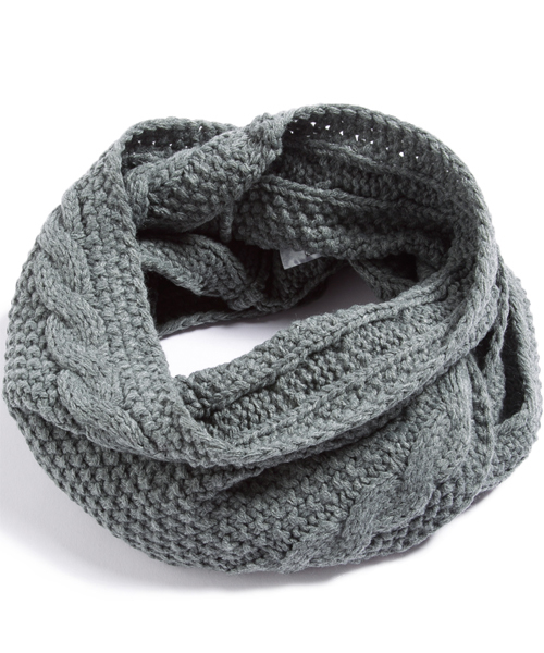 QUEENHEAD（クイーンヘッド）の「細編みニットスヌード（ネックウォーマー/スヌード・レディース・グレー/グリーン/ネイビー/イエロー・FREE）」の11枚目の写真
