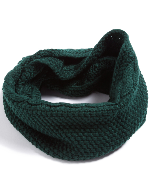 QUEENHEAD（クイーンヘッド）の「細編みニットスヌード（ネックウォーマー/スヌード・レディース・グレー/グリーン/ネイビー/イエロー・FREE）」の9枚目の写真