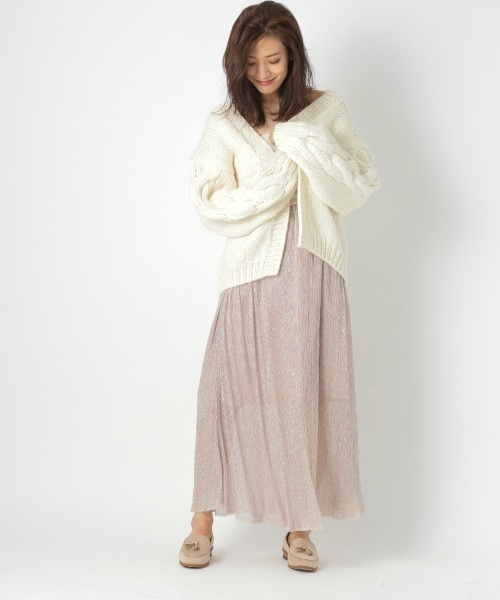 laboratory work（ラボラトリーワーク）の「ラメプリーツスカート（スカート・レディース・ブラック/ベージュ/ピンク・MEDIUM）」の12枚目の写真