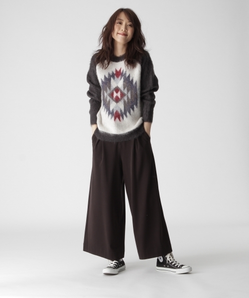 BAYFLOW(ベイフロー)の「BAYFLOW/モヘヤジャガードオルテガニット(ニット/セーター・レディース・ブルー/グレー・MEDIUM/SMALL)」の6枚目の写真