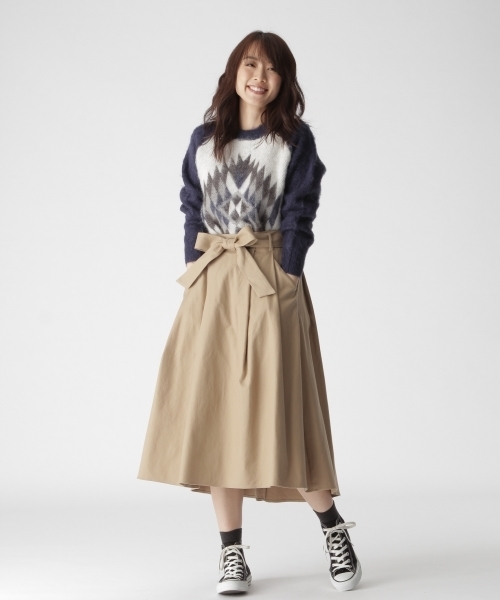 BAYFLOW(ベイフロー)の「BAYFLOW/モヘヤジャガードオルテガニット(ニット/セーター・レディース・ブルー/グレー・MEDIUM/SMALL)」の9枚目の写真