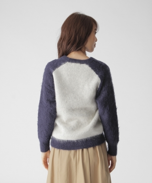 BAYFLOW(ベイフロー)の「BAYFLOW/モヘヤジャガードオルテガニット(ニット/セーター・レディース・ブルー/グレー・MEDIUM/SMALL)」の5枚目の写真