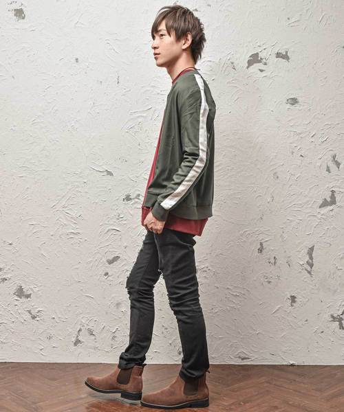 MinoriTY（マイノリティ）の「メンズ袖ラインミリタリーMA-1ジャケット（MA-1・メンズ・ブラック×ホワイト/カーキ/グレー/ブラック×グレー・XL/L/M）」の14枚目の写真