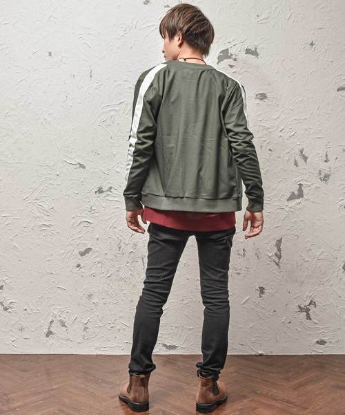 MinoriTY（マイノリティ）の「メンズ袖ラインミリタリーMA-1ジャケット（MA-1・メンズ・ブラック×ホワイト/カーキ/グレー/ブラック×グレー・XL/L/M）」の16枚目の写真