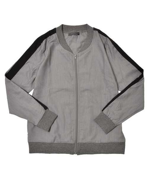 MinoriTY（マイノリティ）の「メンズ袖ラインミリタリーMA-1ジャケット（MA-1・メンズ・ブラック×ホワイト/カーキ/グレー/ブラック×グレー・XL/L/M）」の10枚目の写真