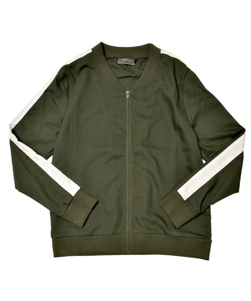 MinoriTY（マイノリティ）の「メンズ袖ラインミリタリーMA-1ジャケット（MA-1・メンズ・ブラック×ホワイト/カーキ/グレー/ブラック×グレー・XL/L/M）」の8枚目の写真