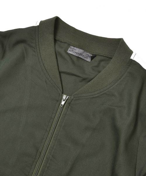 MinoriTY（マイノリティ）の「メンズ袖ラインミリタリーMA-1ジャケット（MA-1・メンズ・ブラック×ホワイト/カーキ/グレー/ブラック×グレー・XL/L/M）」の12枚目の写真