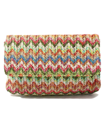 ROSE BUD | (LL ACCESSORIES)B882B MULTI COLOR ZIGZAG PTN CLUTCH W/CH(クラッチバッグ)