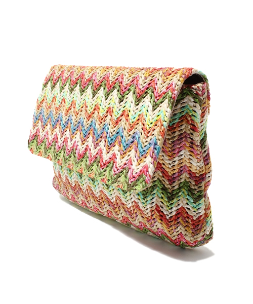 ROSE BUD（ローズバッド）の「(LL ACCESSORIES)B882B MULTI COLOR ZIGZAG PTN CLUTCH W/CH（クラッチバッグ・レディース・マルチ・ONE SIZE）」の2枚目の写真