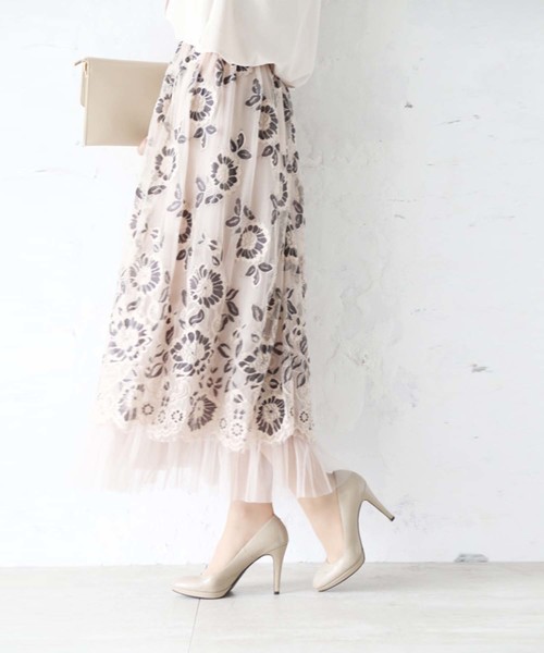 ⭐️トッカ⭐️フォーチュン スカート⭐️全色⭐️レア cawaii（カワイイ）の「貼り絵のような花チュールスカート 花柄