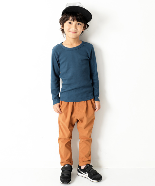 devirock(デビロック)の「リブ長袖クルーネックTシャツ カットソー(Tシャツ/カットソー・キッズ・ブラック/レッド/オフホワイト/ブルー系その他/ヘザーチャコール・110cm/100cm/120cm/130cm/140cm/150cm/160cm)」の9枚目の写真