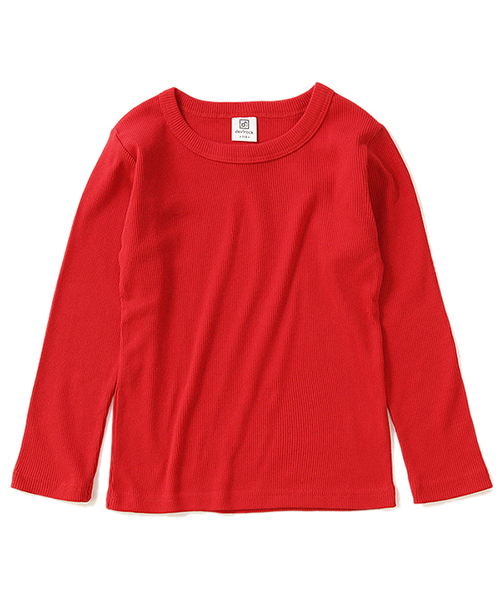 devirock(デビロック)の「リブ長袖クルーネックTシャツ カットソー(Tシャツ/カットソー・キッズ・ブラック/レッド/オフホワイト/ブルー系その他/ヘザーチャコール・110cm/100cm/120cm/130cm/140cm/150cm/160cm)」の19枚目の写真