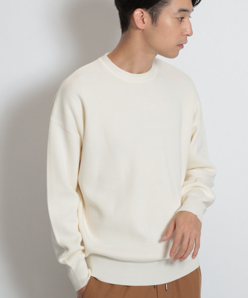 niko and...（ニコアンド）の「ミラノリブクループルオーバー（ニット/セーター・メンズ・ベージュ/ネイビー/グレー/オフホワイト・MEDIUM/LARGE）」の5枚目の写真