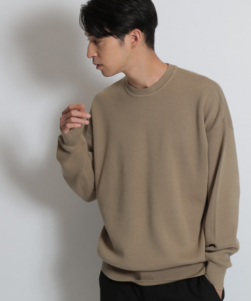 niko and...（ニコアンド）の「ミラノリブクループルオーバー（ニット/セーター・メンズ・ベージュ/ネイビー/グレー/オフホワイト・MEDIUM/LARGE）」の9枚目の写真