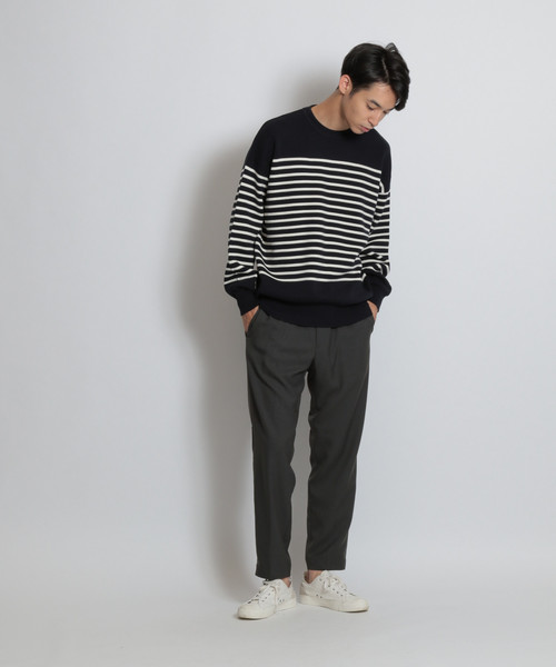 niko and...（ニコアンド）の「ミラノリブクループルオーバー（ニット/セーター・メンズ・ベージュ/ネイビー/グレー/オフホワイト・MEDIUM/LARGE）」の12枚目の写真