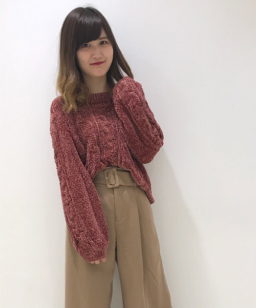 one way（ワンウェイ）の「モールケーブルPO（ニット/セーター・レディース・ライトブルー/ラベンダー/ライトブラウン/ホワイト・M）」の2枚目の写真