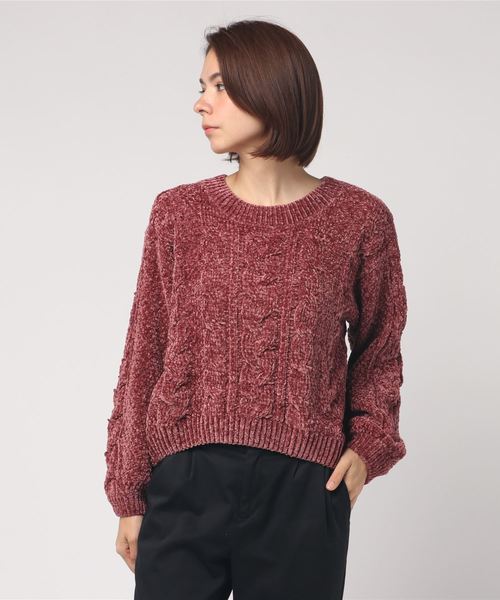 one way（ワンウェイ）の「モールケーブルPO（ニット/セーター・レディース・ライトブルー/ラベンダー/ライトブラウン/ホワイト・M）」の8枚目の写真