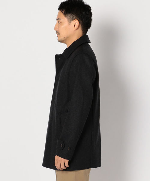 LONDON TRADITION（ロンドントラディション）の「LONDON TRADITION: メルトン シングルコート（ステンカラーコート・メンズ・ネイビー/ダークグレー・SMALL/MEDIUM/LARGE/X-LARGE）」の3枚目の写真