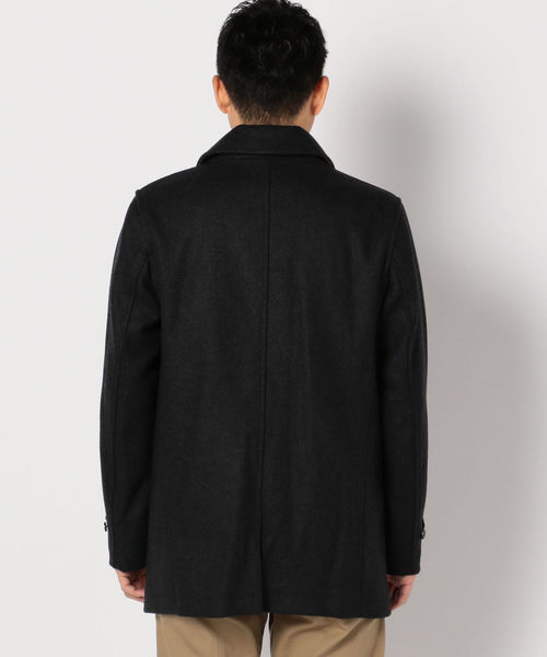 LONDON TRADITION（ロンドントラディション）の「LONDON TRADITION: メルトン シングルコート（ステンカラーコート・メンズ・ネイビー/ダークグレー・SMALL/MEDIUM/LARGE/X-LARGE）」の4枚目の写真