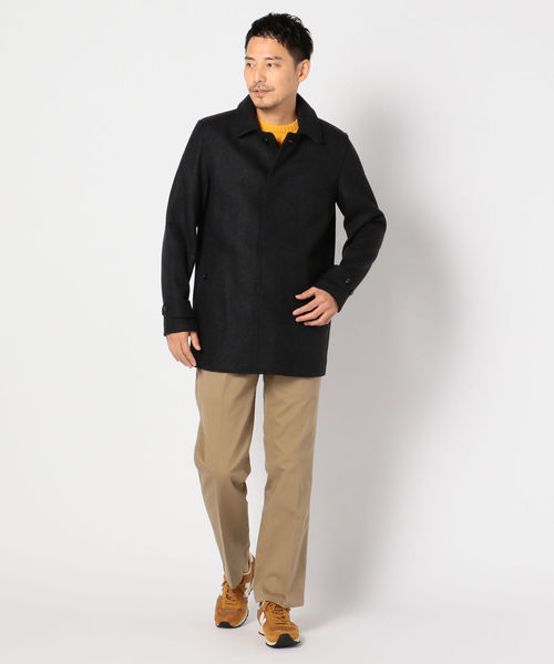 LONDON TRADITION（ロンドントラディション）の「LONDON TRADITION: メルトン シングルコート（ステンカラーコート・メンズ・ネイビー/ダークグレー・SMALL/MEDIUM/LARGE/X-LARGE）」の5枚目の写真