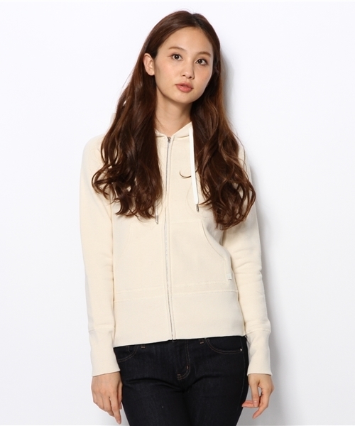 green label relaxing（グリーンレーベルリラクシング）の「GC ツリウラケ ジップパーカー HPSK（パーカー・レディース・オフホワイト/グレー・38/40）」の2枚目の写真