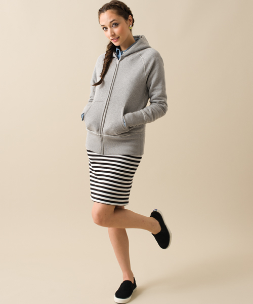 green label relaxing（グリーンレーベルリラクシング）の「GC ツリウラケ ジップパーカー HPSK（パーカー・レディース・オフホワイト/グレー・38/40）」の14枚目の写真