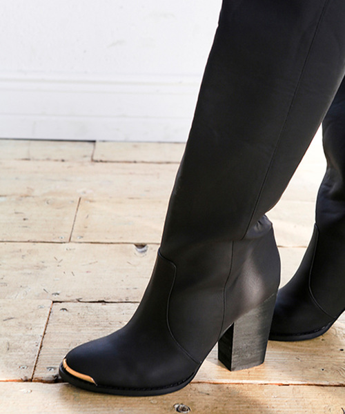 ALEXIA STAM(アリシアスタン)の「Gold Toe Leather Long Boots ALEXIA STAM(アリシアスタン)の「Gold Toe Leather Long Boots