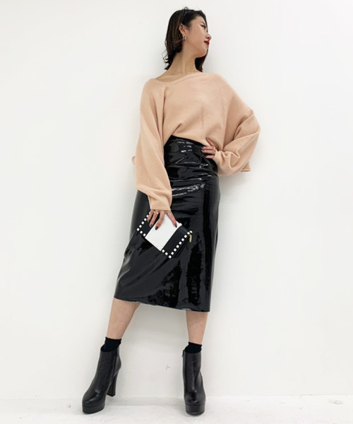 Narcissus（ナルシス）の「【cheap!!by vaNite】パテントIラインスカート（スカート・レディース・ブラック・SMALL/MEDIUM）」の13枚目の写真