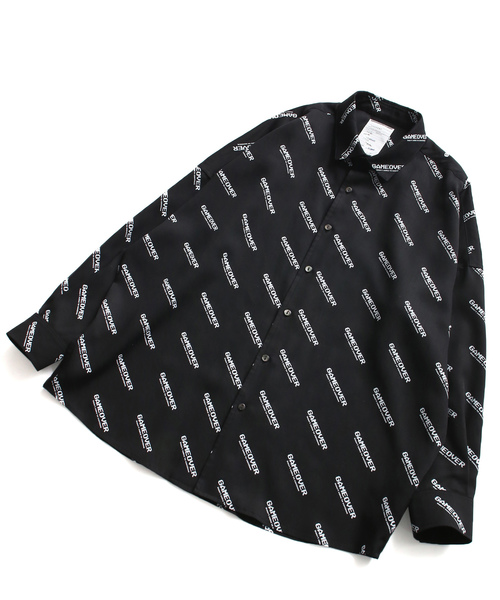 SHAREEFシャリーフ BENCH COAT GAMEOVER ブラック　M SHAREEF（シャリーフ）の「GAME OVER LOGO BIG SHIRTS（シャツ