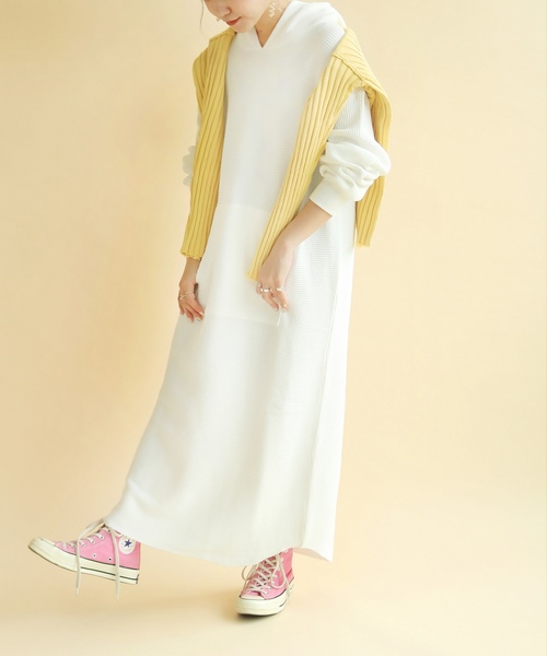 SLOBE citron.（スローブシトロン）の「SLOBE citron. サーマルフードパーカーワンピース◆（ワンピース・レディース・ホワイト・FREE）」の12枚目の写真