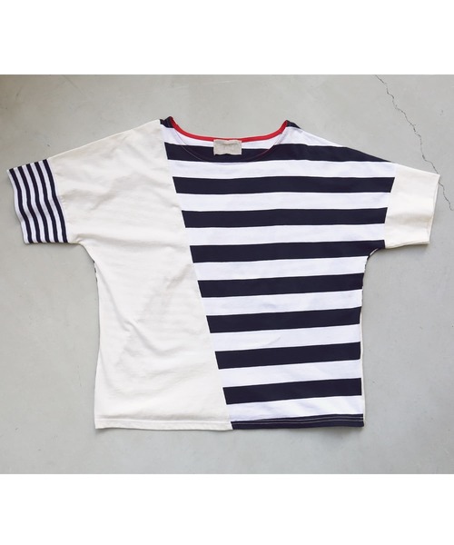 n'OrLABEL(ノアールレーベル)の「ミックスボーダードルマンTシャツ(Tシャツ/カットソー・レディース・ブラック/ネイビー・FREE)」の11枚目の写真