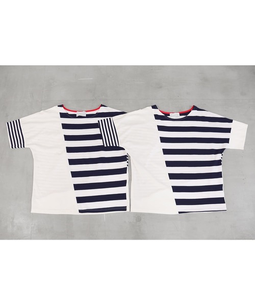 n'OrLABEL(ノアールレーベル)の「ミックスボーダードルマンTシャツ(Tシャツ/カットソー・レディース・ブラック/ネイビー・FREE)」の15枚目の写真