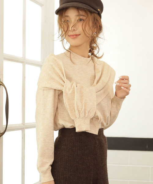 DONOBAN（ドノバン）の「ドッキングニット [E]（ニット/セーター・レディース・ブラック/ベージュ/モカ/チャコール・M）」の2枚目の写真