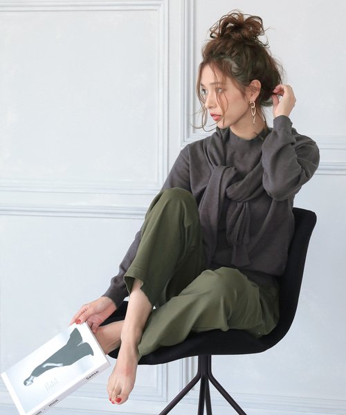 DONOBAN（ドノバン）の「ドッキングニット [E]（ニット/セーター・レディース・ブラック/ベージュ/モカ/チャコール・M）」の5枚目の写真