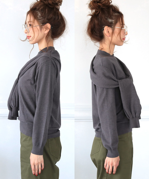 DONOBAN（ドノバン）の「ドッキングニット [E]（ニット/セーター・レディース・ブラック/ベージュ/モカ/チャコール・M）」の9枚目の写真