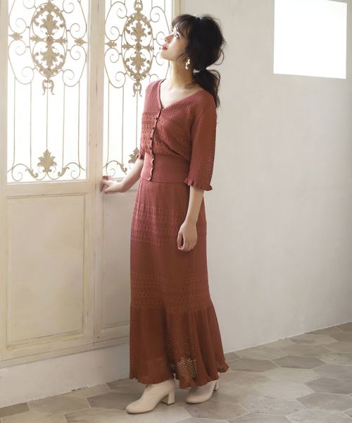 one after another NICE CLAUP(ワンアフターアナザーナイスクラップ)の「かぎ針マーメイドスカート(スカート・レディース・アイボリー/テラコッタ/ベージュ・FREE)」の13枚目の写真