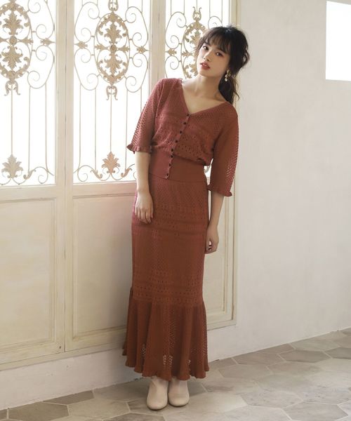 one after another NICE CLAUP(ワンアフターアナザーナイスクラップ)の「かぎ針マーメイドスカート(スカート・レディース・アイボリー/テラコッタ/ベージュ・FREE)」の14枚目の写真