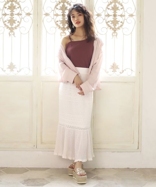 one after another NICE CLAUP(ワンアフターアナザーナイスクラップ)の「かぎ針マーメイドスカート(スカート・レディース・アイボリー/テラコッタ/ベージュ・FREE)」の15枚目の写真