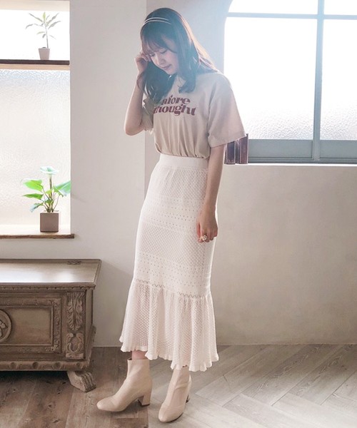 one after another NICE CLAUP(ワンアフターアナザーナイスクラップ)の「かぎ針マーメイドスカート(スカート・レディース・アイボリー/テラコッタ/ベージュ・FREE)」の12枚目の写真