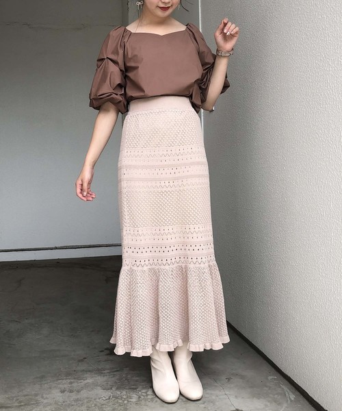 one after another NICE CLAUP(ワンアフターアナザーナイスクラップ)の「かぎ針マーメイドスカート(スカート・レディース・アイボリー/テラコッタ/ベージュ・FREE)」の21枚目の写真