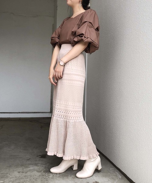 one after another NICE CLAUP(ワンアフターアナザーナイスクラップ)の「かぎ針マーメイドスカート(スカート・レディース・アイボリー/テラコッタ/ベージュ・FREE)」の20枚目の写真