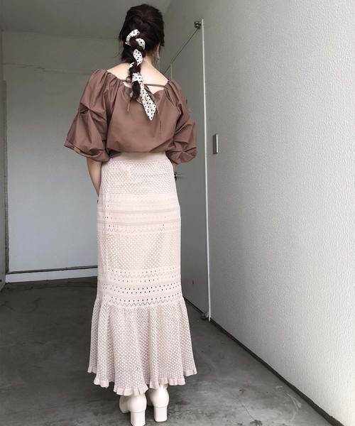 one after another NICE CLAUP(ワンアフターアナザーナイスクラップ)の「かぎ針マーメイドスカート(スカート・レディース・アイボリー/テラコッタ/ベージュ・FREE)」の19枚目の写真